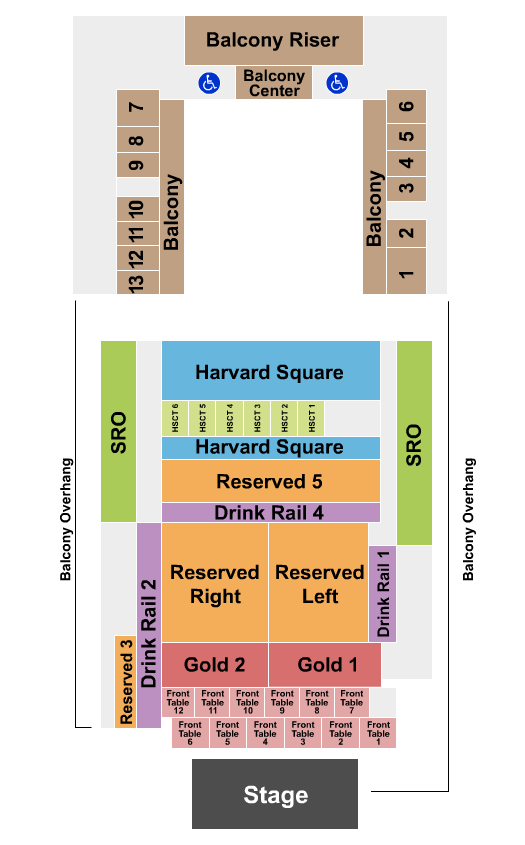House Of Blues - Anaheim Seating Chart: Endstage Tables 2