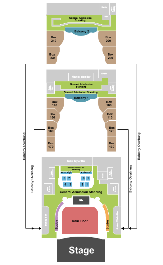 House Of Blues - Chicago Seating Chart: Endstage 2