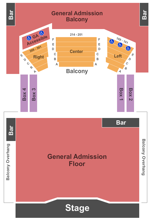 House Of Blues - Cleveland Seating Chart: Endstage GA Flr - Resv & GA Balc