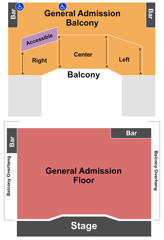 House Of Blues - Cleveland Seating Chart: Endstage GA Flr - Resv & GA Balc 2