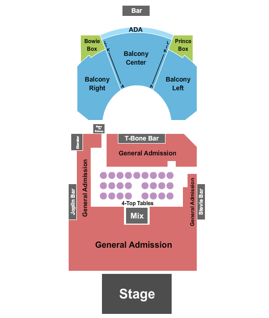 House Of Blues - Houston Seating Chart: Endstage GA Floor/Rsvd Balcony