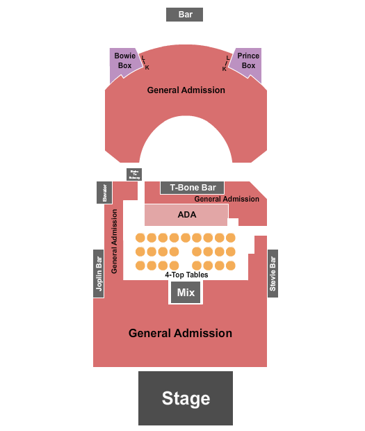 House Of Blues - Houston Seating Chart: Endstage GA Tables 2
