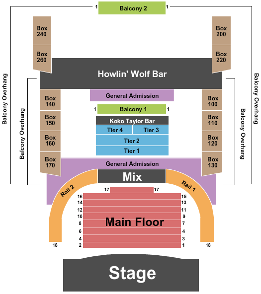 House Of Blues - Chicago Seating Chart: End Stage