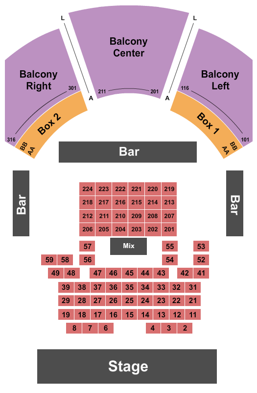 House Of Blues - Dallas Seating Chart: Endstage Tables 2