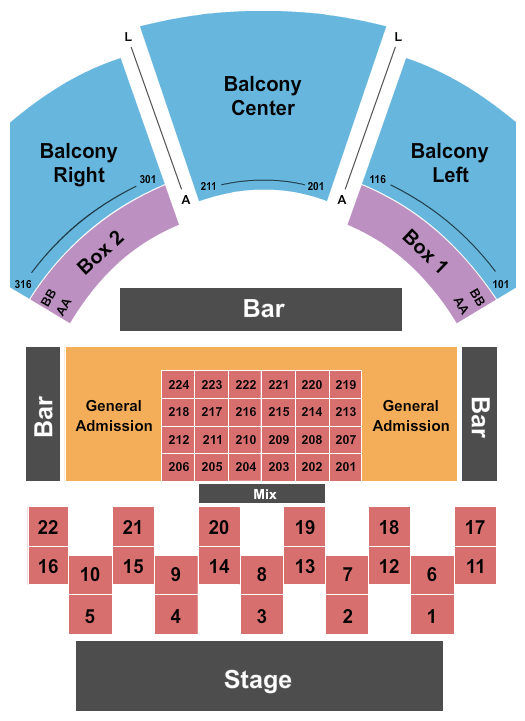 House Of Blues - Dallas Seating Chart: Endstage Tables
