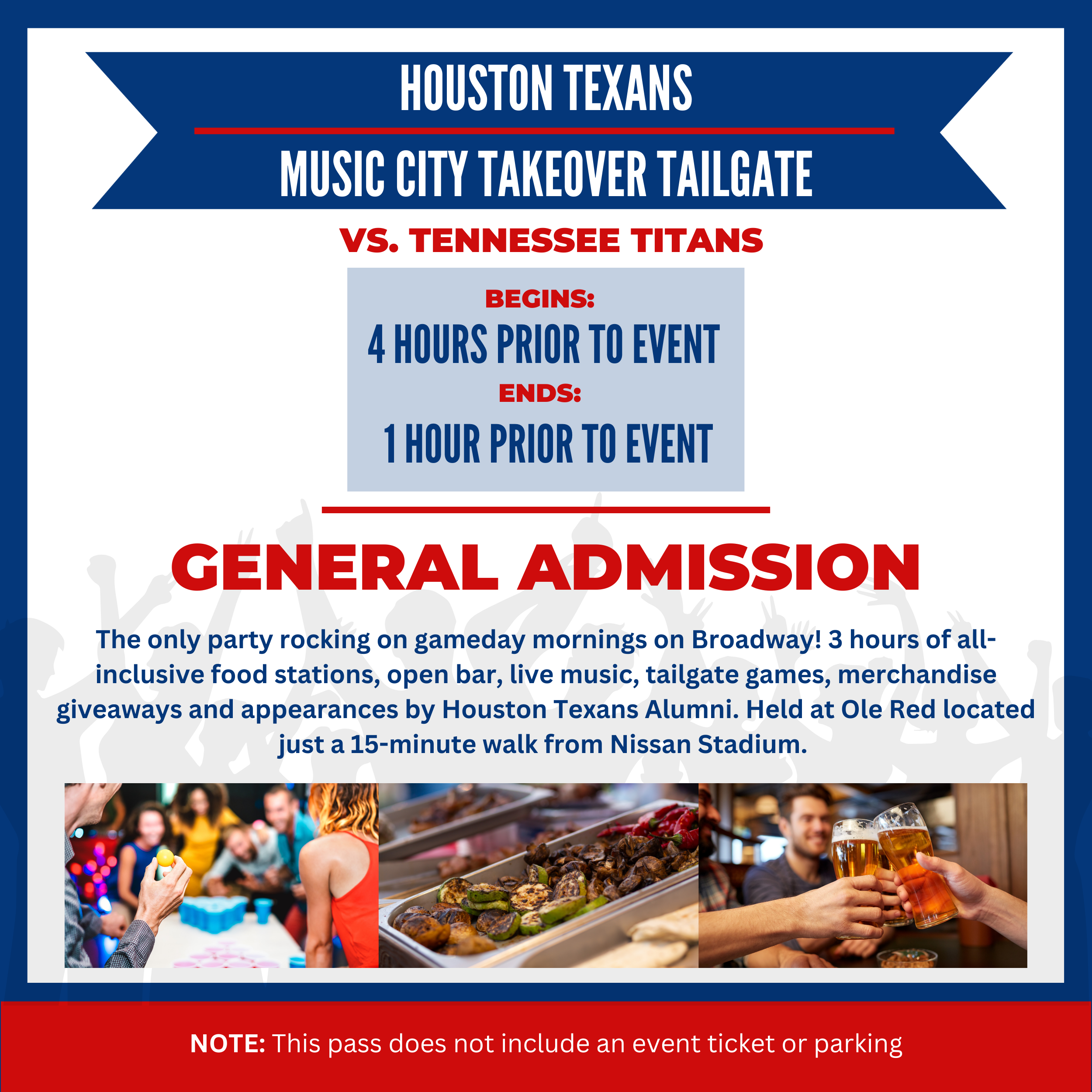 Ole Red - Nashville Seating Chart: Texans Tailgate