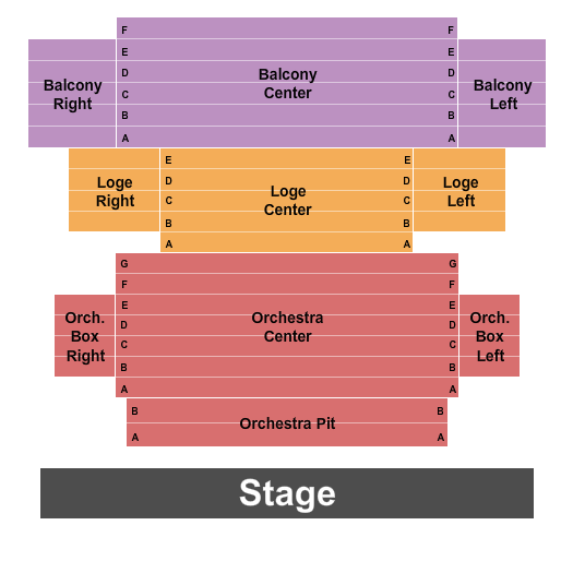 Howard L. Schrott Center for the Arts Seating Chart: Endstage