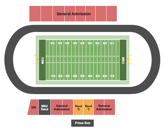 Hughes Stadium - MD Seating Chart: Football 2020