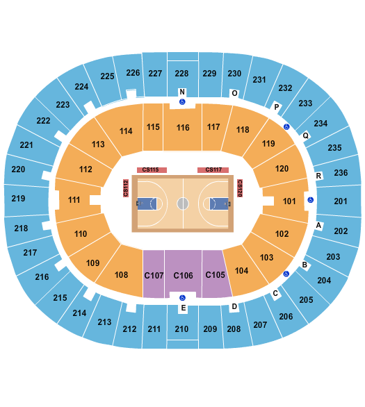 Humphrey Coliseum Seating Chart: Basketball