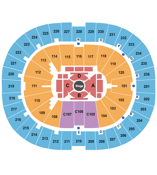 Humphrey Coliseum Seating Chart: Center Stage
