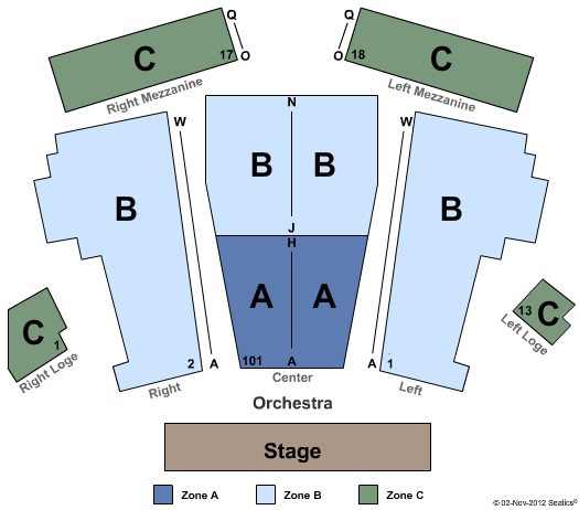 Humphreys Theatre Seating Chart