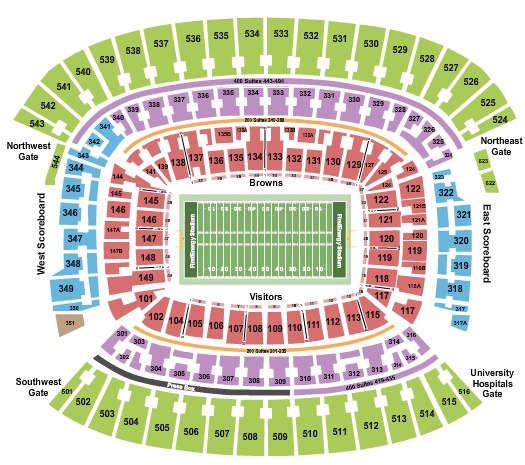 Huntington Bank Field Seating Chart: Football NO VFS