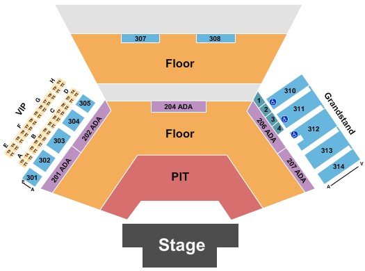 Huntington Bank Pavilion at Northerly Island Seating Chart: Endstage GA Floor/GA Pit 2