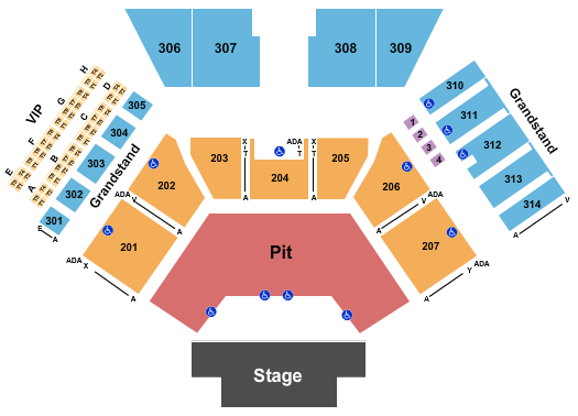 Huntington Bank Pavilion at Northerly Island Seating Chart: Endstage Pit & 200 No Lawn