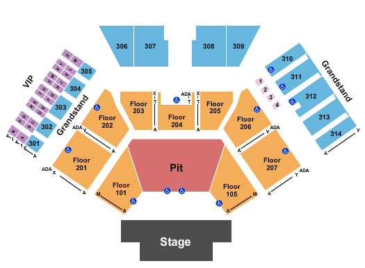 Huntington Bank Pavilion at Northerly Island Seating Chart: Endstage Pit No Lawn