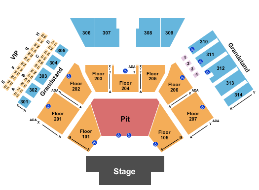 Huntington Bank Pavilion at Northerly Island Seating Chart: Endstage Pit No Lawn