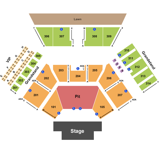 Huntington Bank Pavilion at Northerly Island Seating Chart: Endstage Pit with Lawn