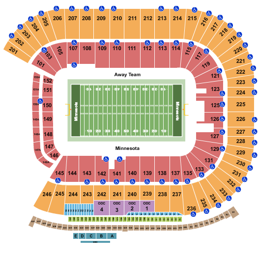 Huntington Bank Stadium Seating Chart: Football 2