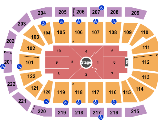 Huntington Center Seating Chart: Center Stage 2