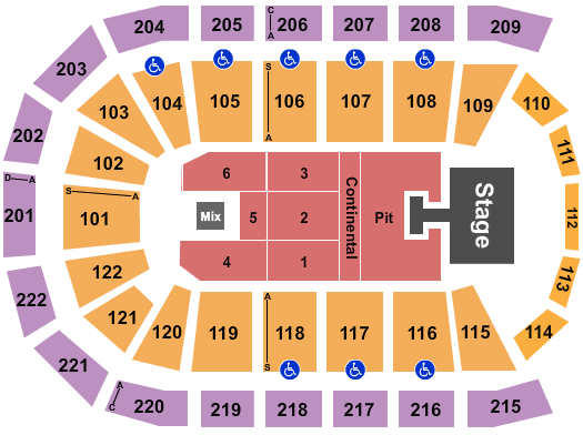 Huntington Center Seating Chart: Endstage Pit