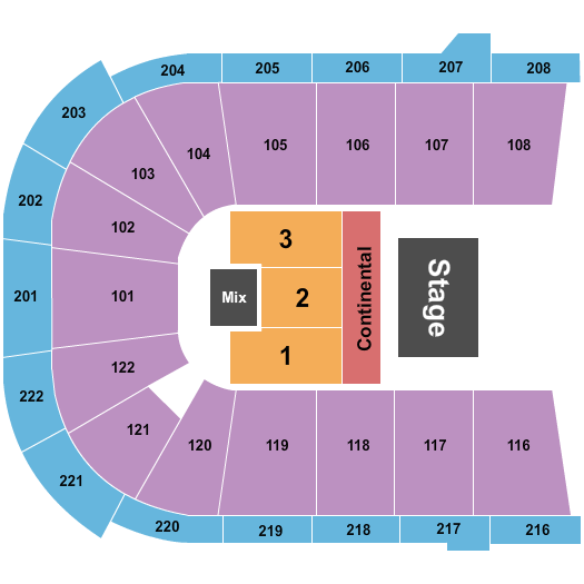 Huntington Center Seating Chart: Half House RSV Cont