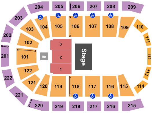 Huntington Center Seating Chart: Half House