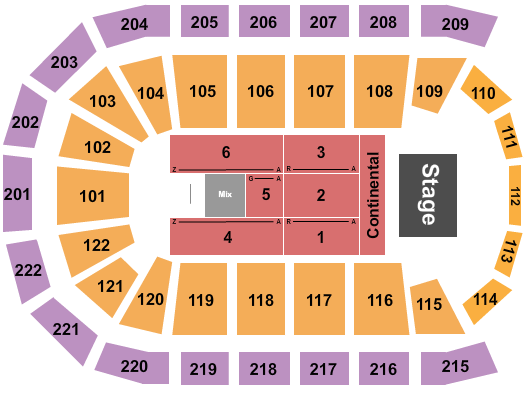 Huntington Center Seating Chart: Endstage 6
