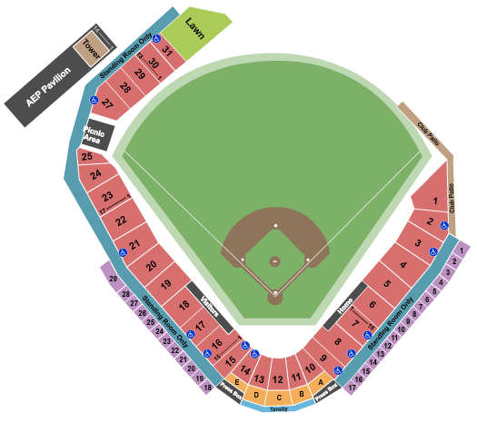 Huntington Park Seating Chart: Baseball