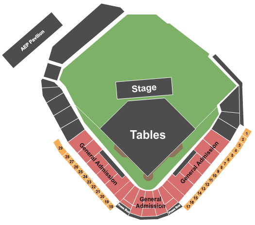 Huntington Park Seating Chart: GA/Tables/Suite