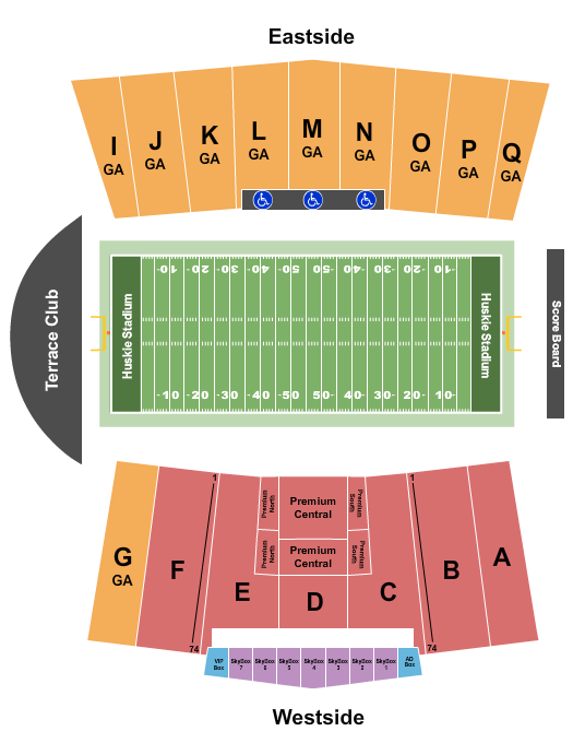 Huskie Stadium Seating Chart: Football-2