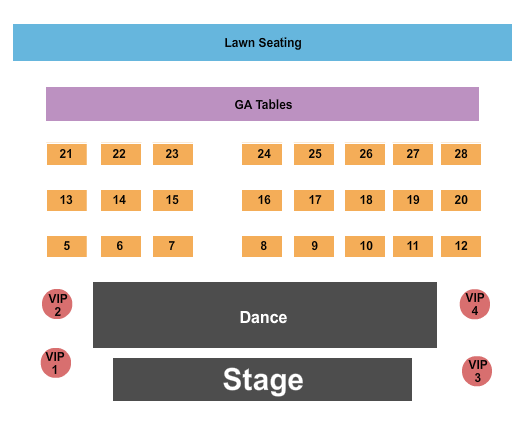 I Bar Ranch Seating Chart: GA/Tables/VIP