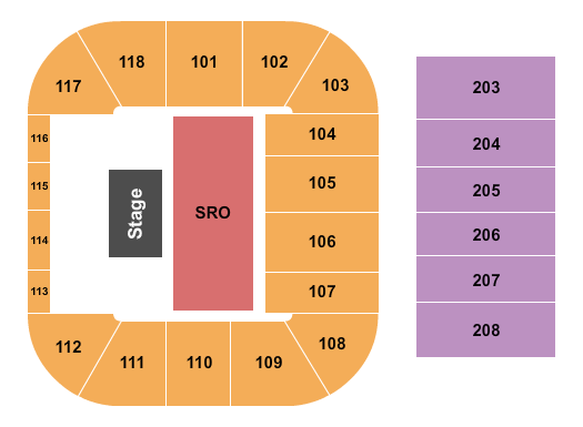 ICCU Arena Seating Chart: Endstage - SRO Front