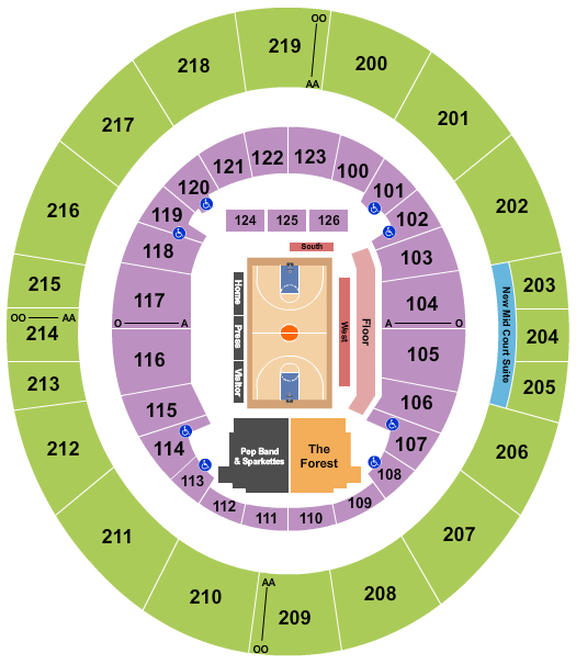 ISU Hulman Center Seating Chart: Basketball 2