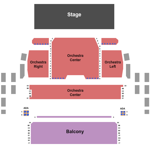 Immersive Media Performing Arts Center Seating Chart: End Stage
