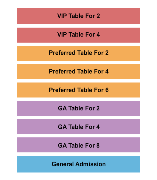 Improv Comedy Club - Addison Seating Chart: GA/VIP/Preferred