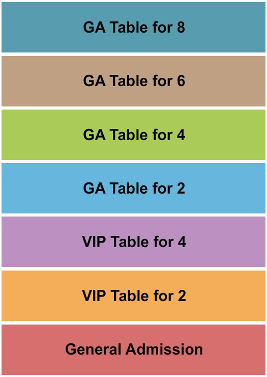 Improv Comedy Club - Addison Seating Chart: GA & VIP Tables 2