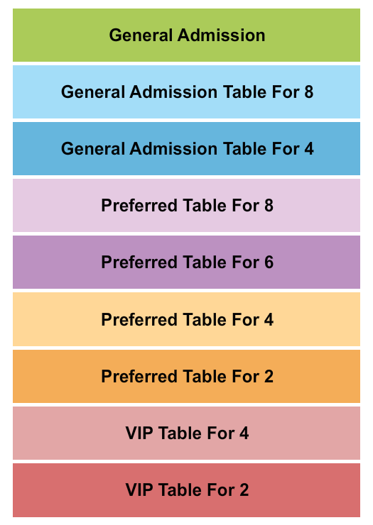 Improv Comedy Club - Arlington Seating Chart: GA/VIP/Preferred
