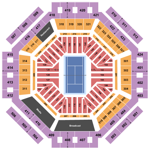 Indian Wells Tennis Garden - Stadium 1 Map