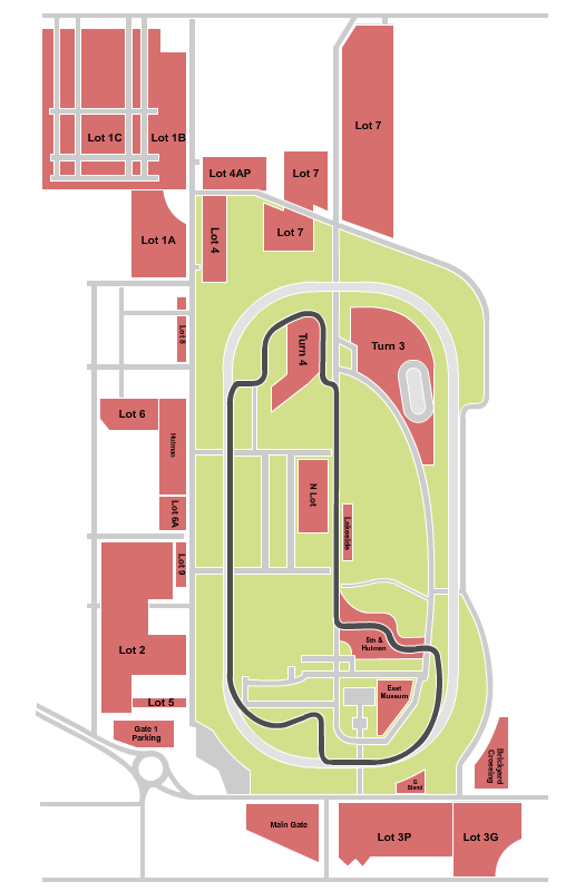 Indianapolis Motor Speedway Parking Lots Map