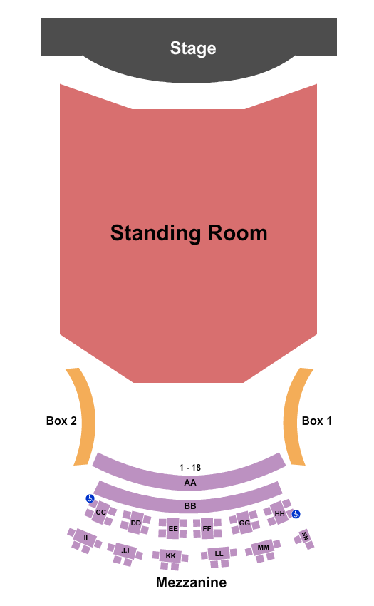 Infinity Music Hall & Bistro Seating Chart: Endstage GA Floor