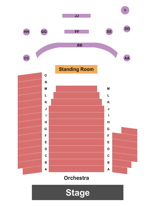 Infinity Music Hall & Bistro Seating Chart: Endstage 3