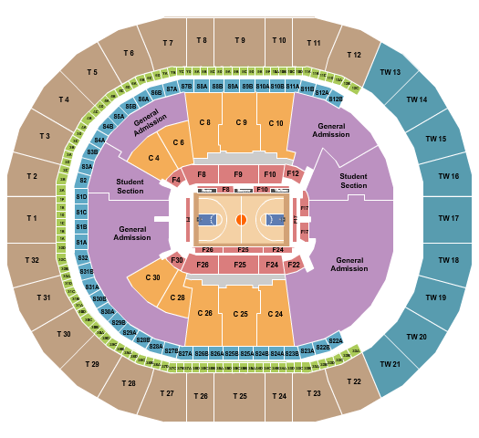 Intuit Dome Seating Chart: Basketball w/ GA