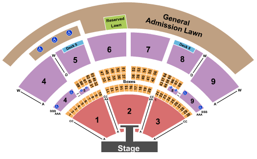 Isleta Amphitheater Seating Chart: Endstage with Catwalk