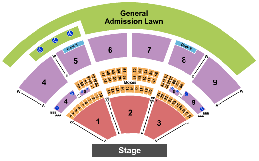 First Financial Credit Union Amphitheater Seating Chart: Endstage no RSVD Lawn