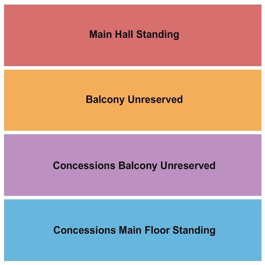 Islington Assembly Hall Seating Chart: Standing & Balcony 2