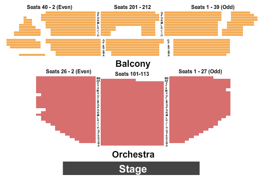 Ithaca State Theatre Seating Chart: Endstage GA Orchestra