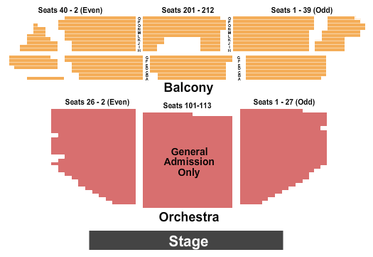 Ithaca State Theatre Seating Chart: Endstage GA Orchestra