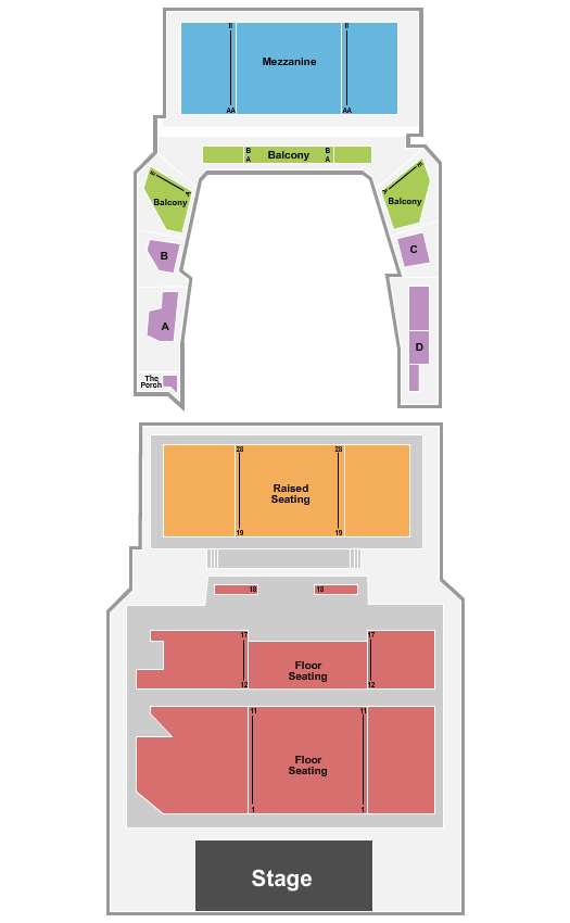 JAG Soundhouse Seating Chart: Floor/Raised Seating