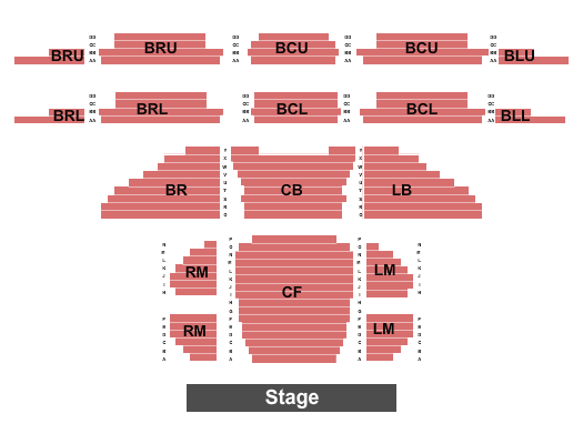 J.B. Chambers Performing Arts Center Seating Chart: End Stage