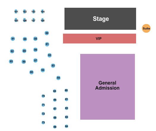 J.D. Legends Seating Chart: GA/VIP/Tables